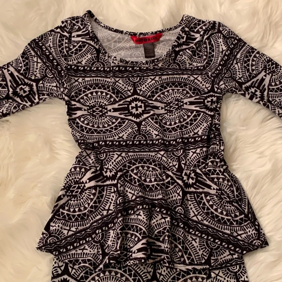 3/$30 Hot Kiss Tribal Peplum Waist Midi Dress - Picture 3 of 8